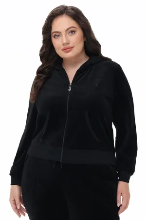 Plus-Size Heritage Cotton Velour Hoodie by Juicy Couture