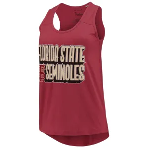 Pressbox Women's Florida State Seminoles/Interlocking FS Design Hi-Lo Tank - Garnet