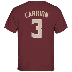 Retro Brand Adult/Unisex Seminoles Jordan Carrion #3 Short Sleeve T-shirt - Garnet