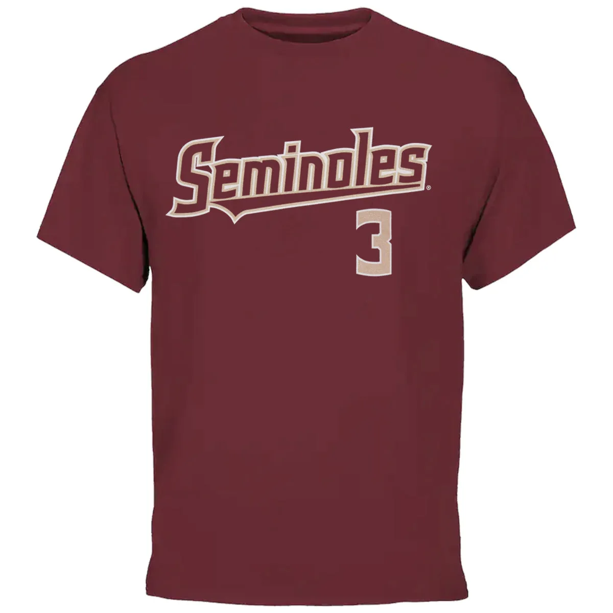 Retro Brand Adult/Unisex Seminoles Jordan Carrion #3 Short Sleeve T-shirt - Garnet