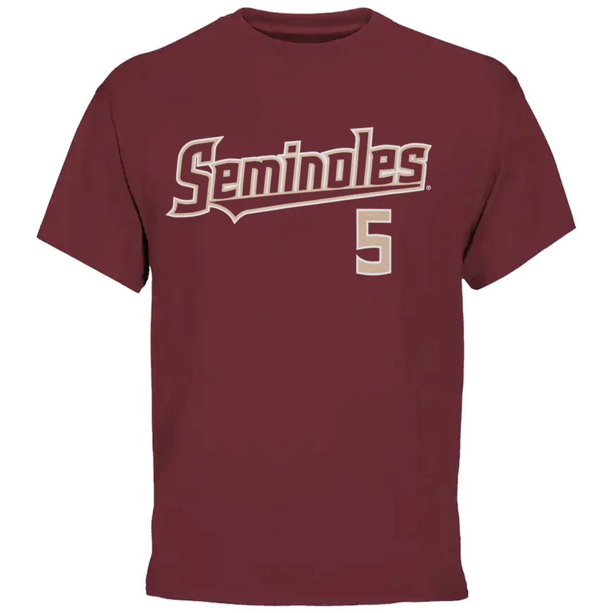 Retro Brand Adult/Unisex Seminoles Wyatt Crowell #5 Short Sleeve T-shirt - Garnet