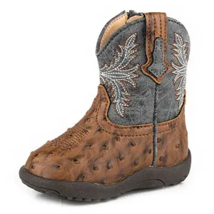Roper Infant Navy & Brown Ostrich