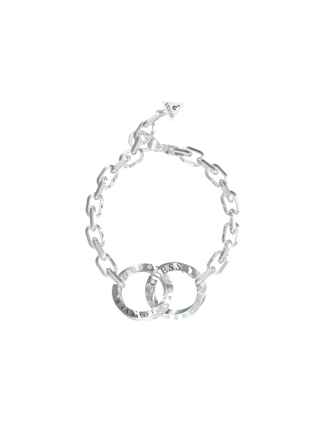 Silver Forever Double Links Crystal Bracelet Guess