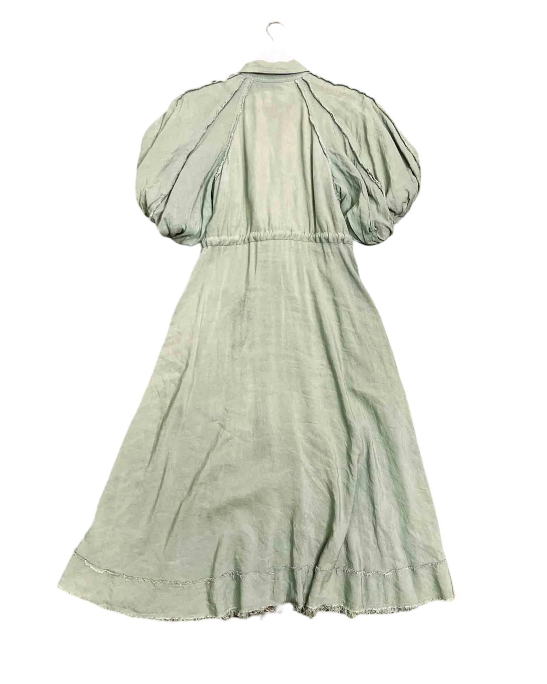 Size 10 | Aje Sage Linen Blend Bonjour Belted Midi Shirt Dress