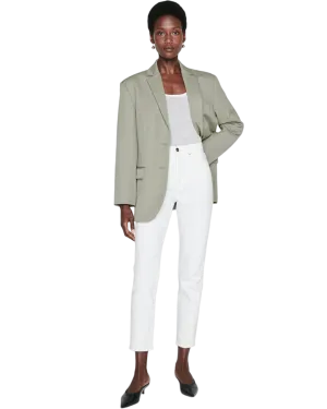 Size 31 | Anine Bing Off-White Sonya High Rise Ankle Slim Jeans