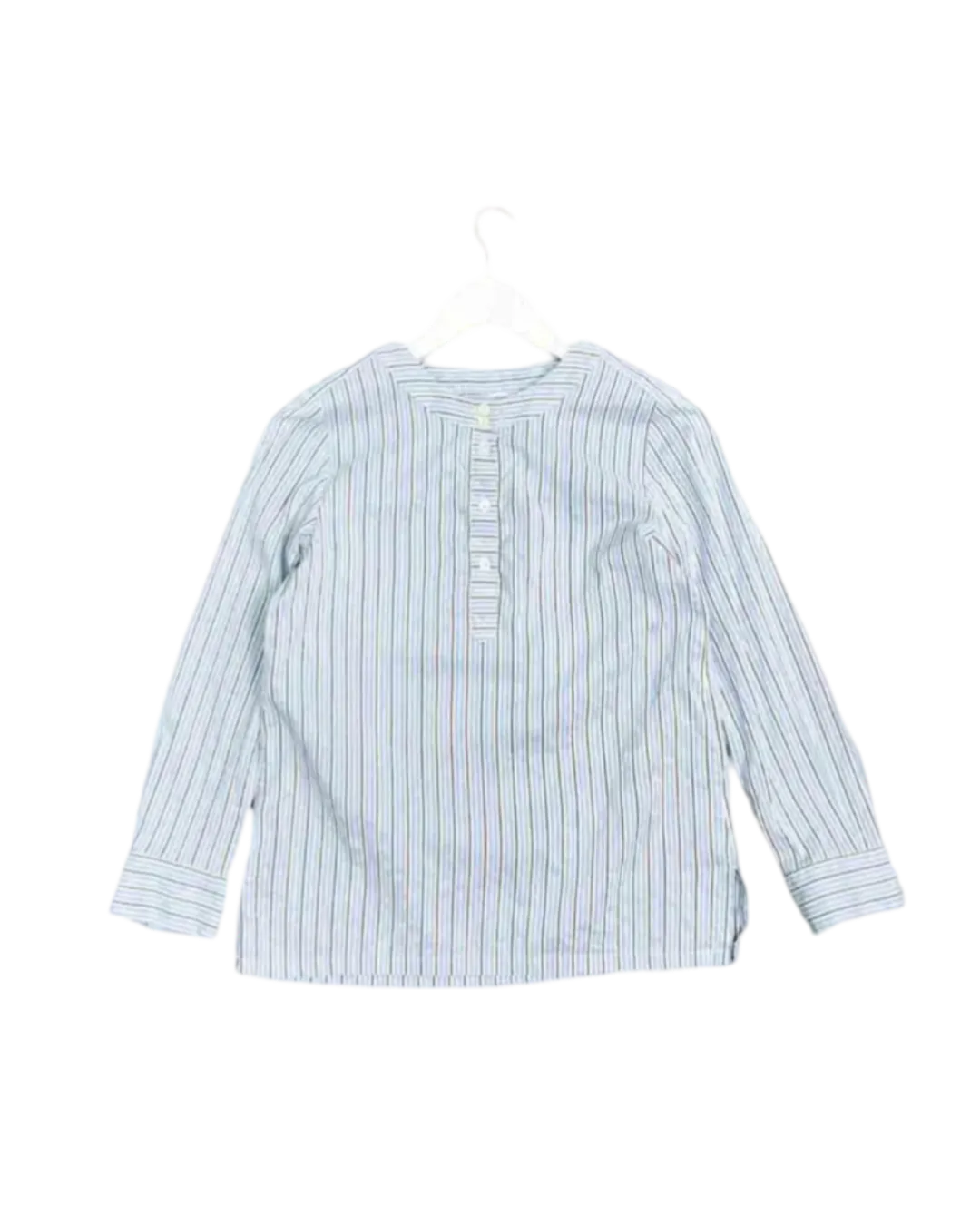 Size 34 (XS) | A.P.C. Blue and White Silk Blend Stripe Top