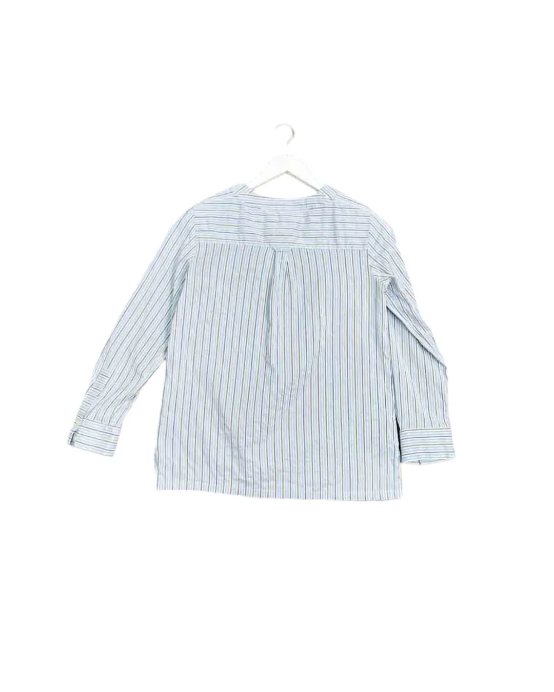 Size 34 (XS) | A.P.C. Blue and White Silk Blend Stripe Top