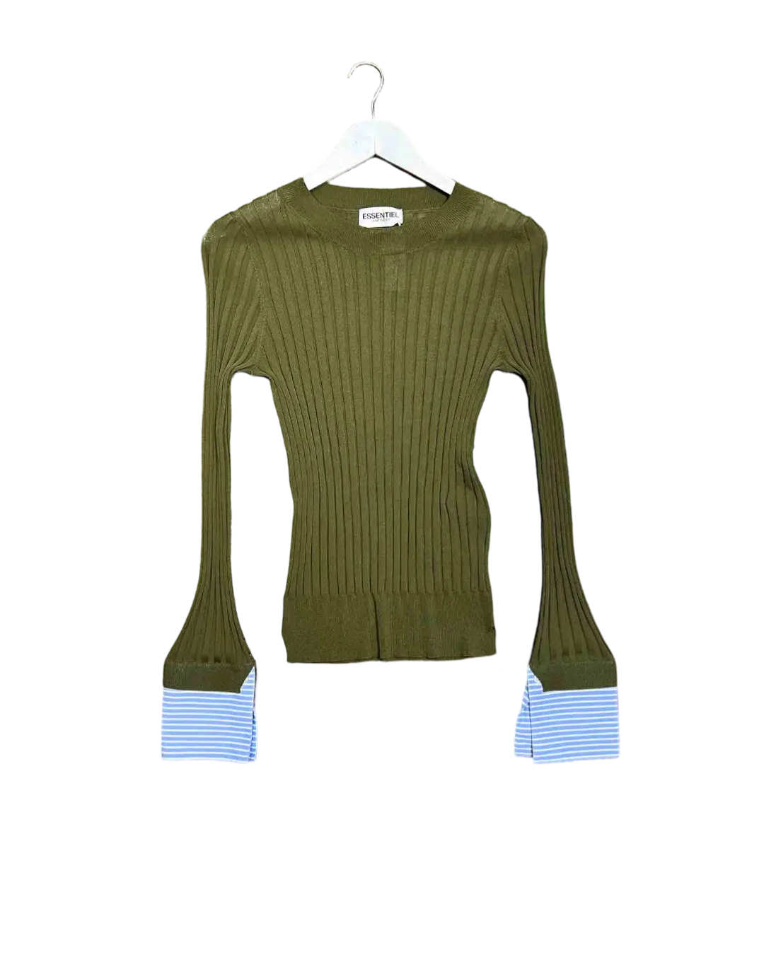 Size S | Essential Antwerp Ribbed Knit Contrast Cuff Jumper