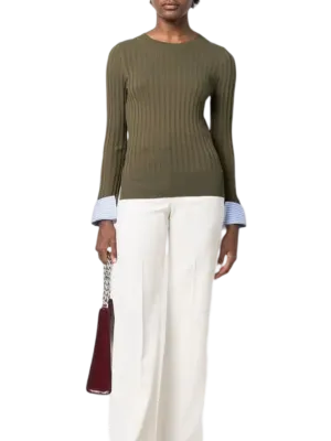 Size S | Essential Antwerp Ribbed Knit Contrast Cuff Jumper
