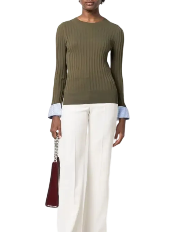 Size S | Essential Antwerp Ribbed Knit Contrast Cuff Jumper