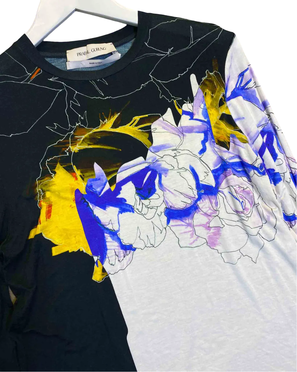 Size S | Prabal Gurung Floral Long Sleeve Top