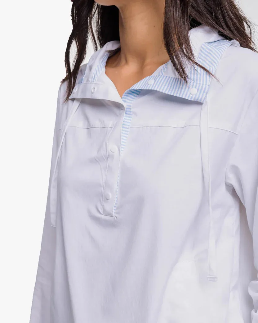 Southern Tide Women's Calie Pop Placket Popover - Classic White