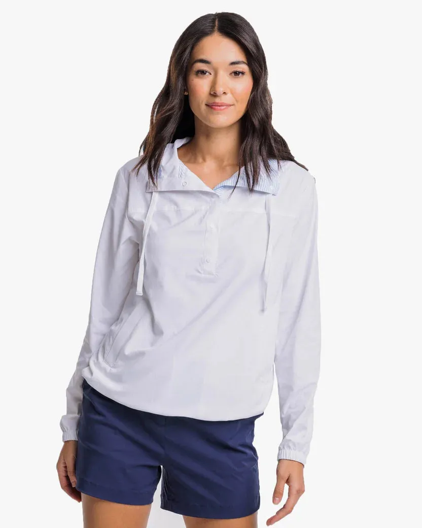 Southern Tide Women's Calie Pop Placket Popover - Classic White