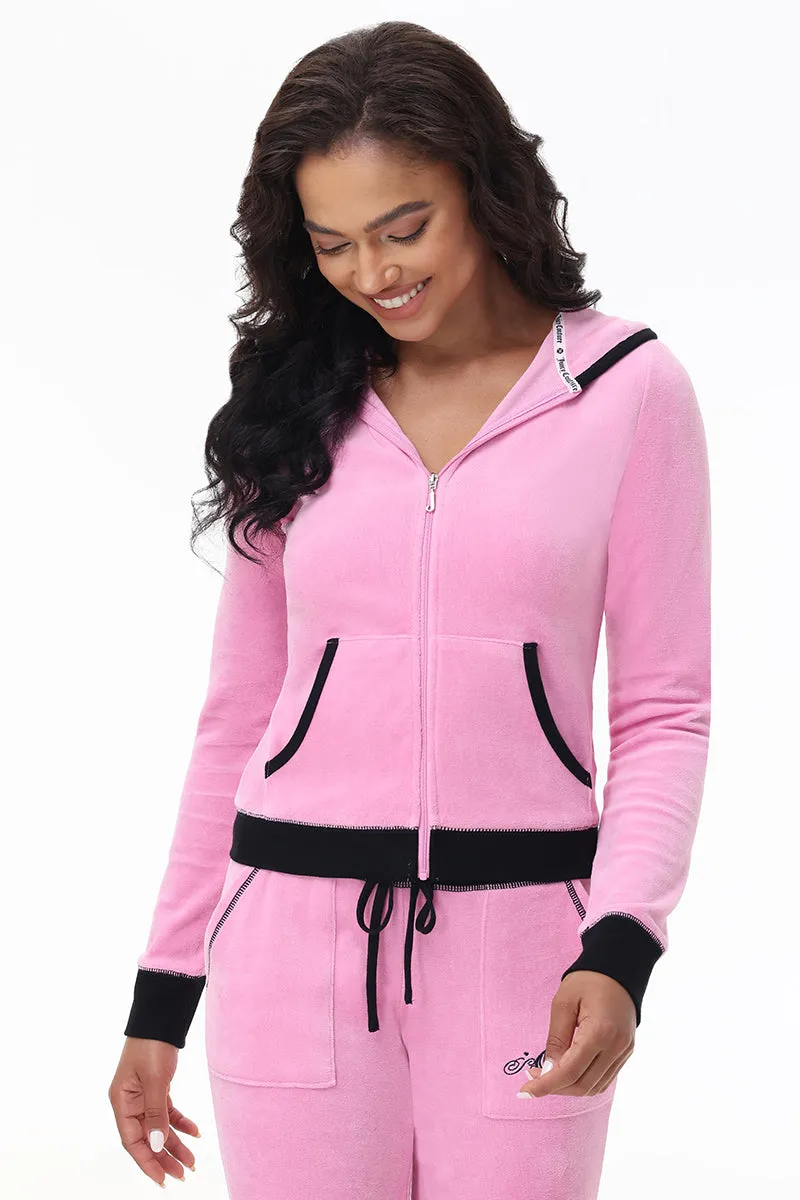 Sweetheart Cotton Velour Hoodie by Juicy Couture