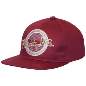 The Game Vault Florida State Circle Design Snap Back Cap - Garnet