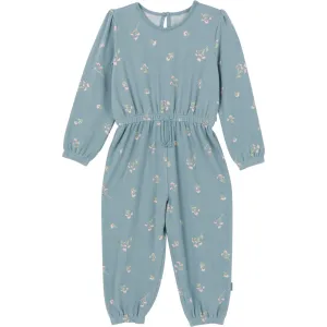 Toddler Girls Blue Floral Hacci Jumpsuit Gerber Childrenswea