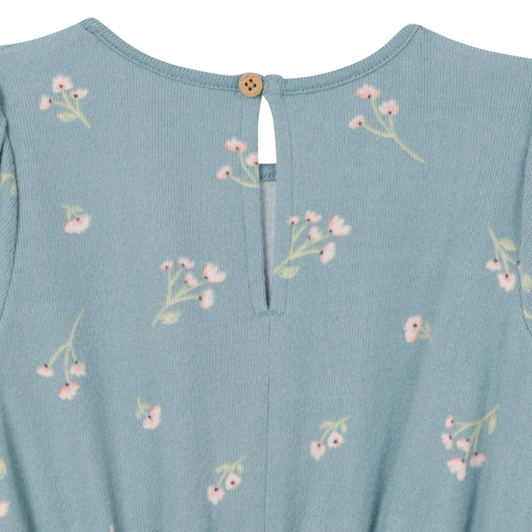 Toddler Girls Blue Floral Hacci Jumpsuit Gerber Childrenswea