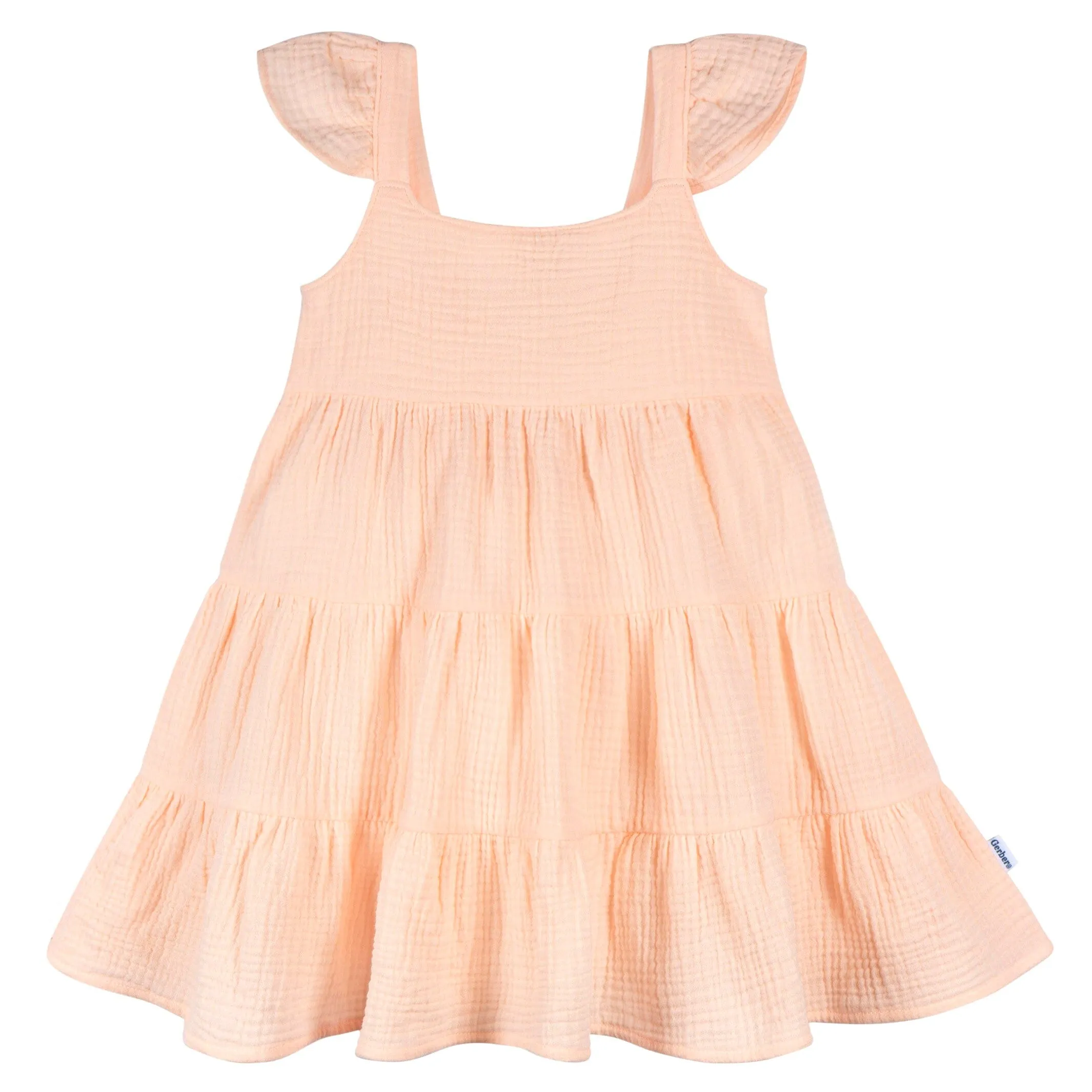 Toddler Girls Blush Tiered Cotton Gauze Dress Gerber Childrenswea