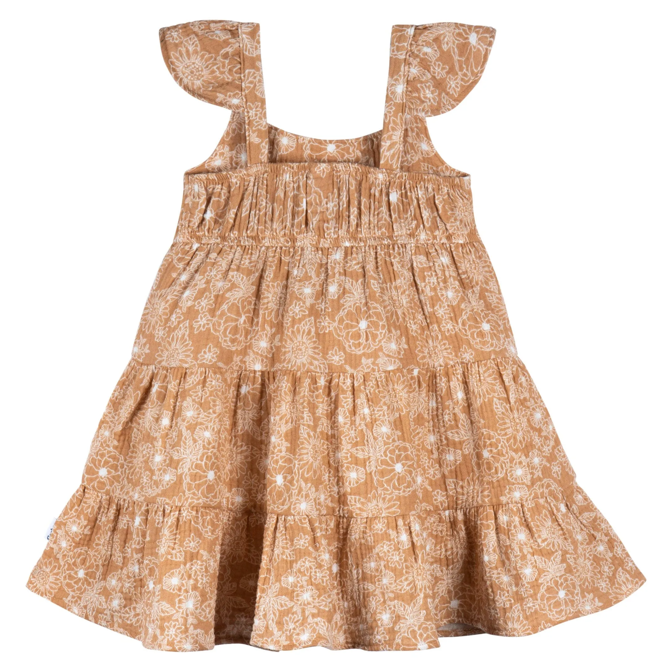 Toddler Girls Groovy Floral Tiered Cotton Gauze Dress Gerber Childrenswea