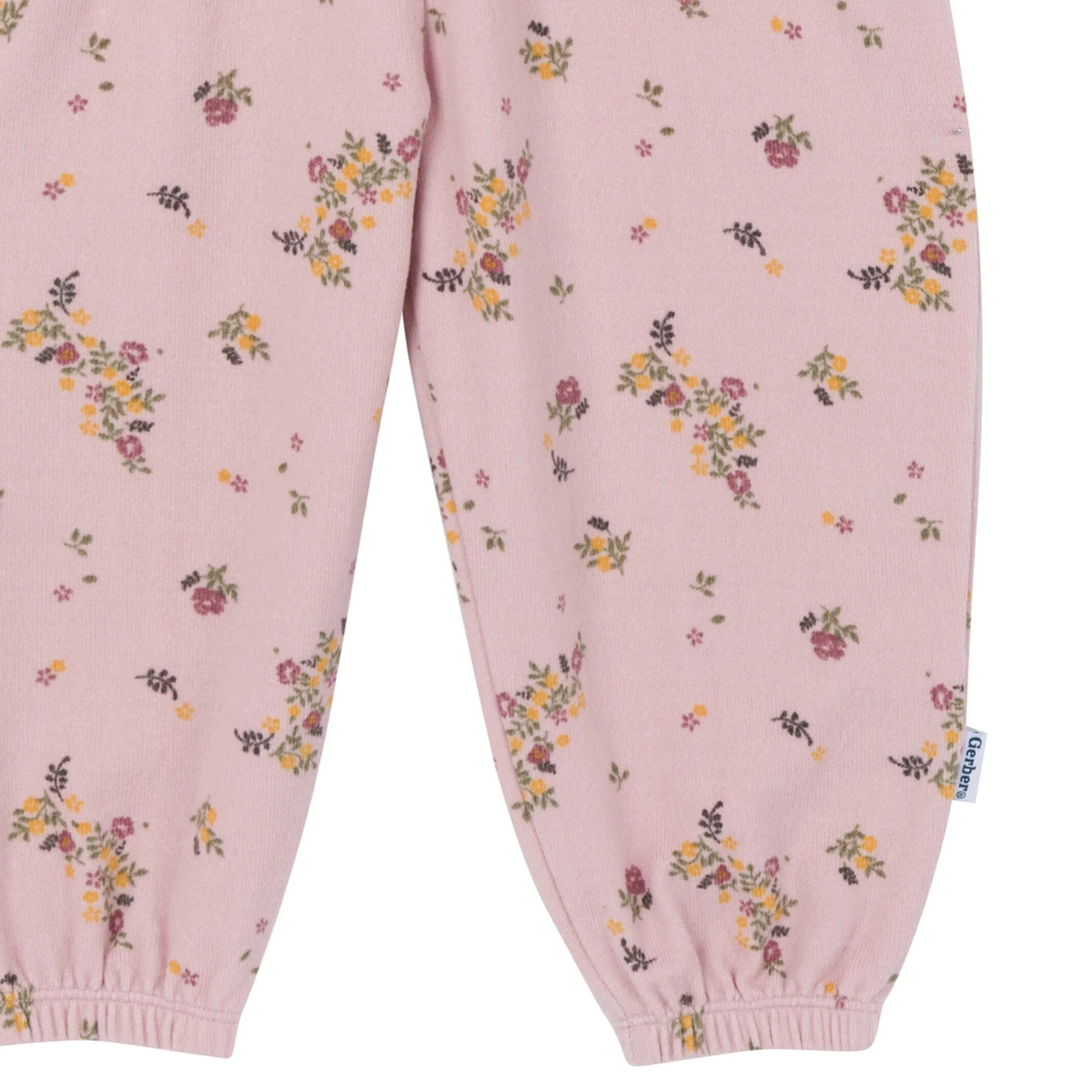Toddler Girls Pink Floral Hacci Jumpsuit Gerber Childrenswea