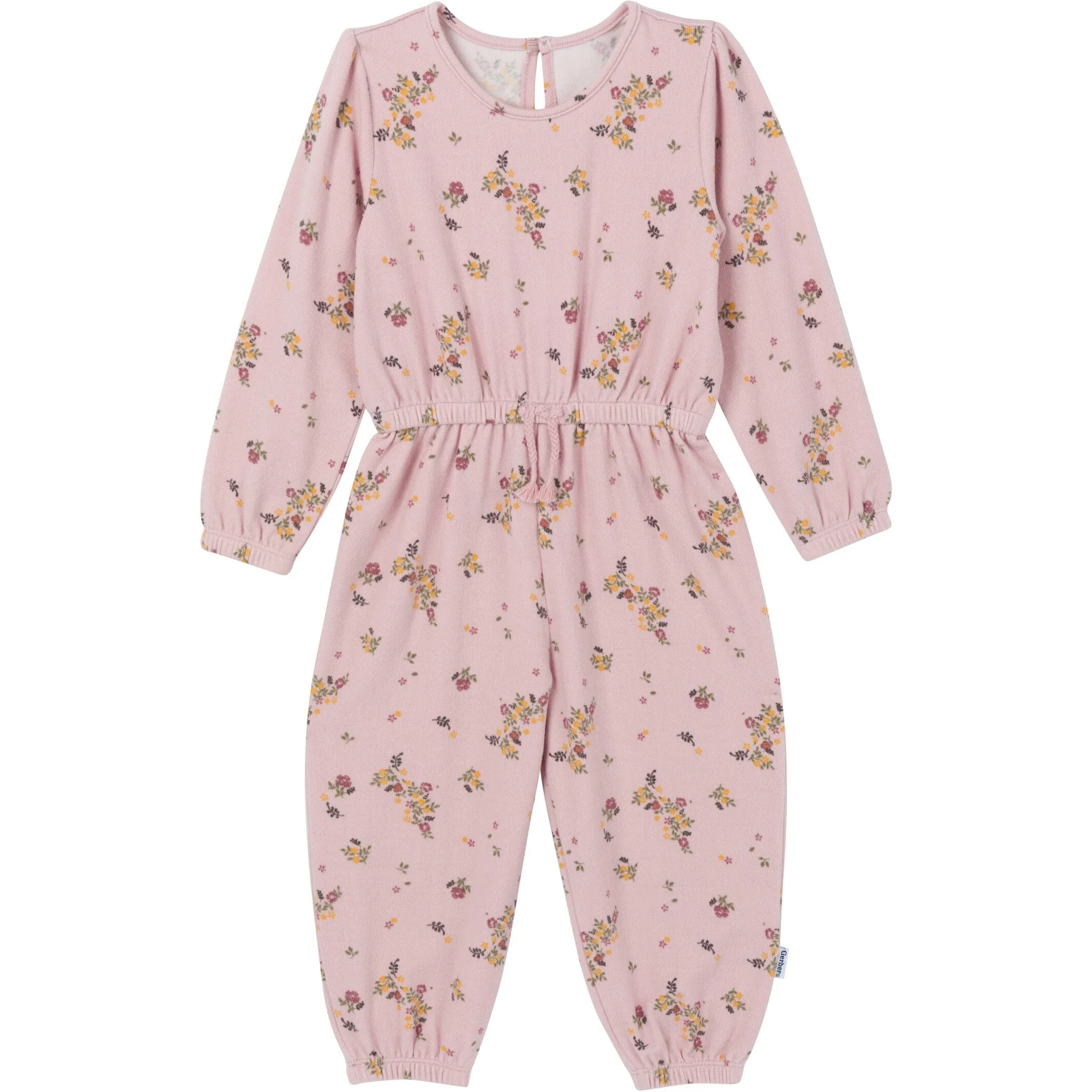 Toddler Girls Pink Floral Hacci Jumpsuit Gerber Childrenswea