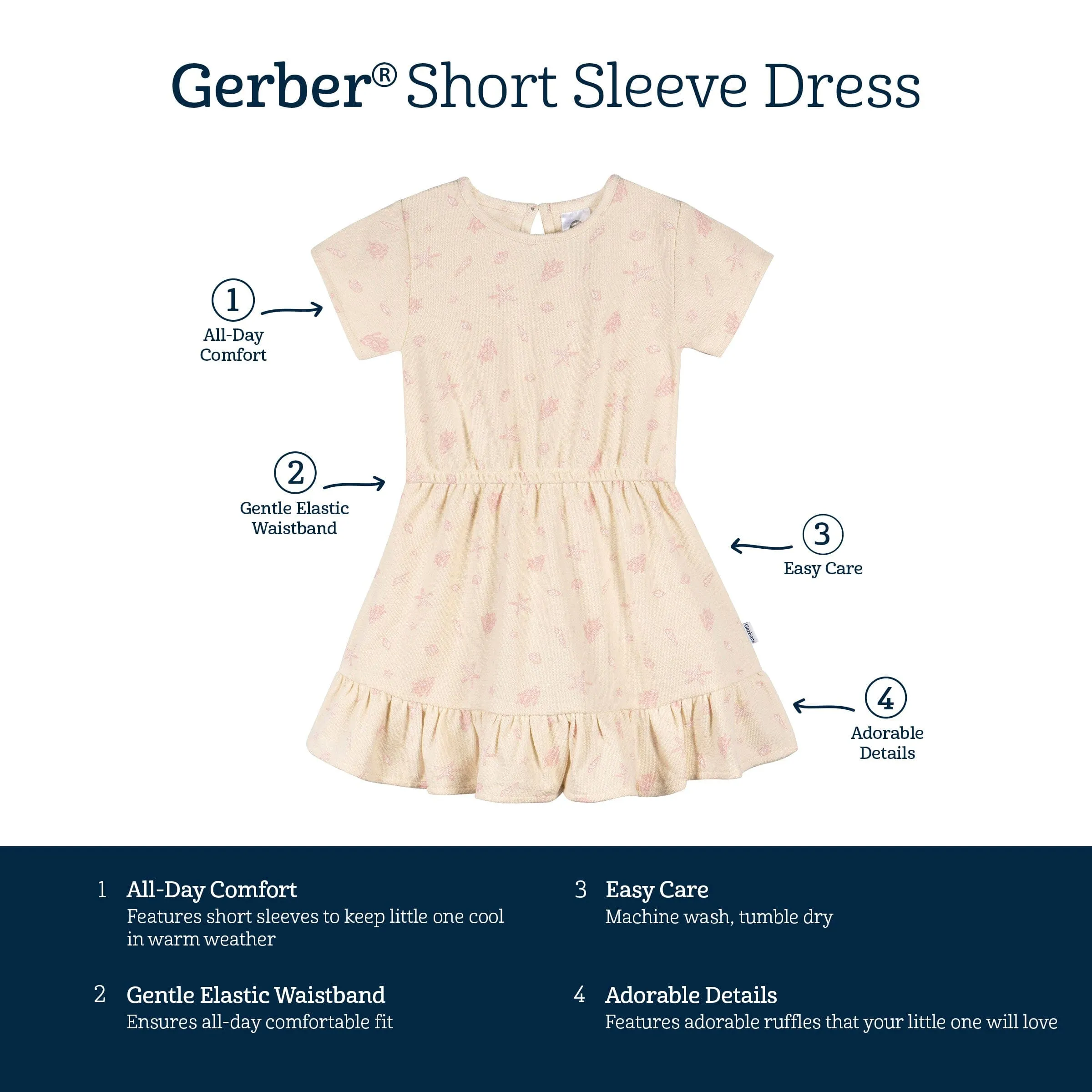 Toddler Girls Seashells Dress Gerber Childrenswea