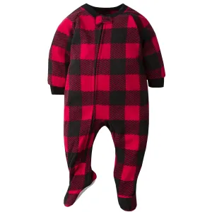 Toddler Neutral Buffalo Plaid Fleece Pajamas Gerber Childrenswea