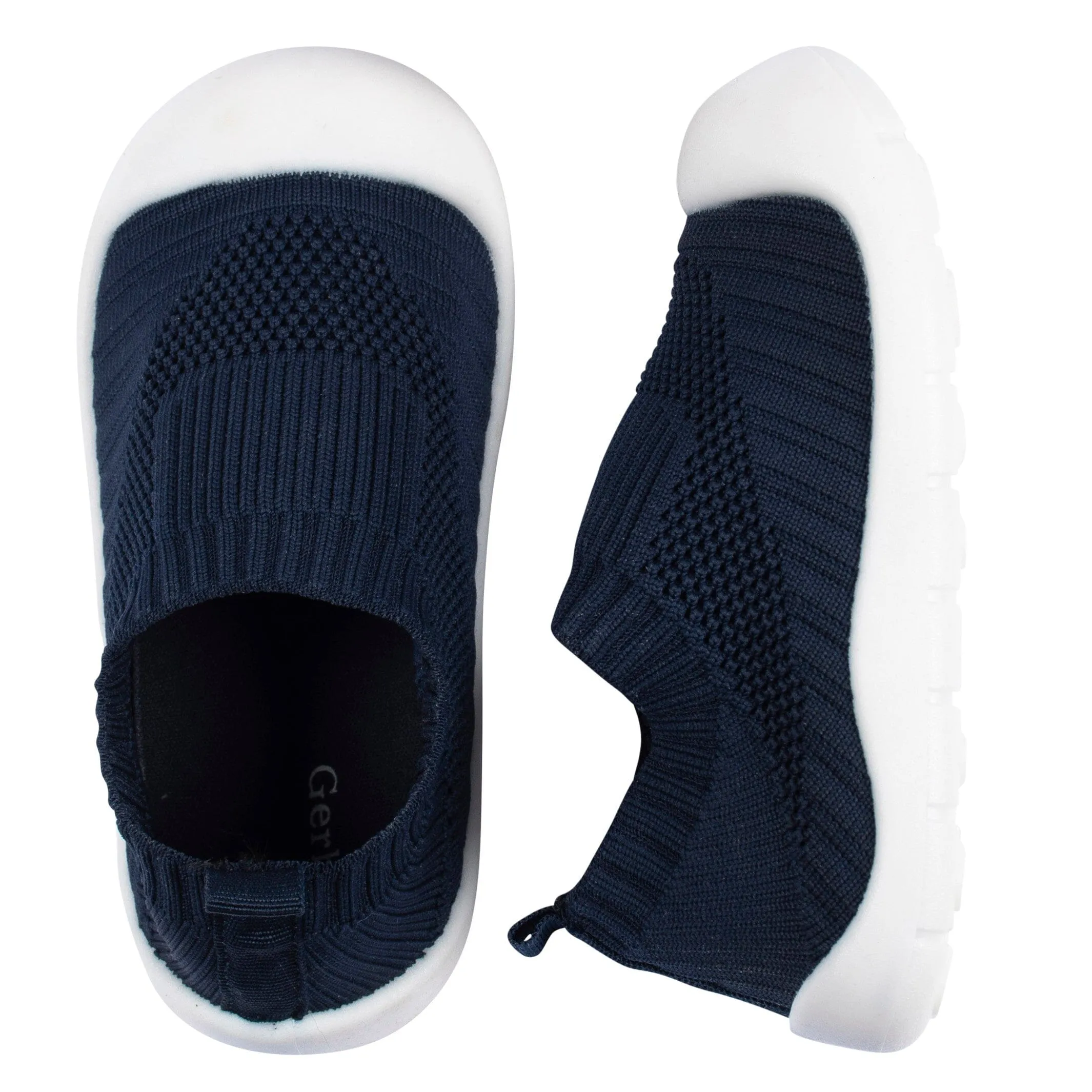 Toddler Neutral Navy Stretchy Knit Slip-On Sneaker Gerber Childrenswea
