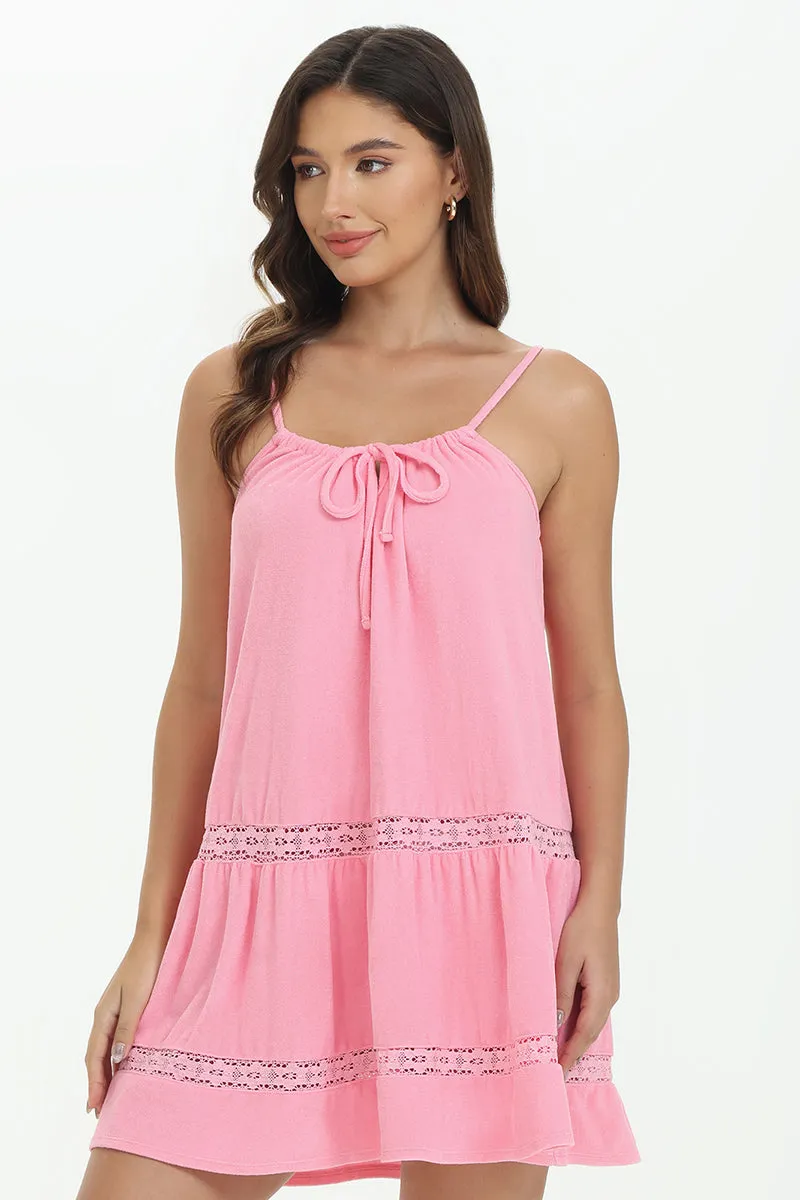 Towel Terry Lace Trim Tiered Dress by Juicy Couture