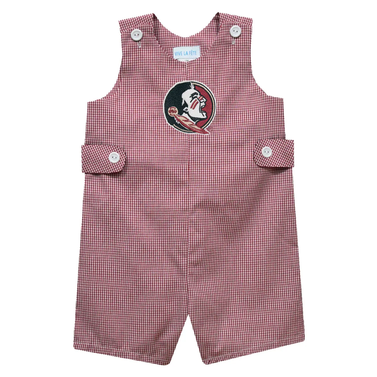 Vive La Fete Infant/Toddler Boys Seminole Logo Mini Check Jon Jon - Garnet/White