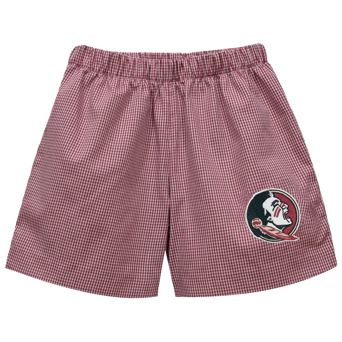 Vive La Fete Infant/Toddler Boys Seminole Logo Mini Check Short - Garnet/White