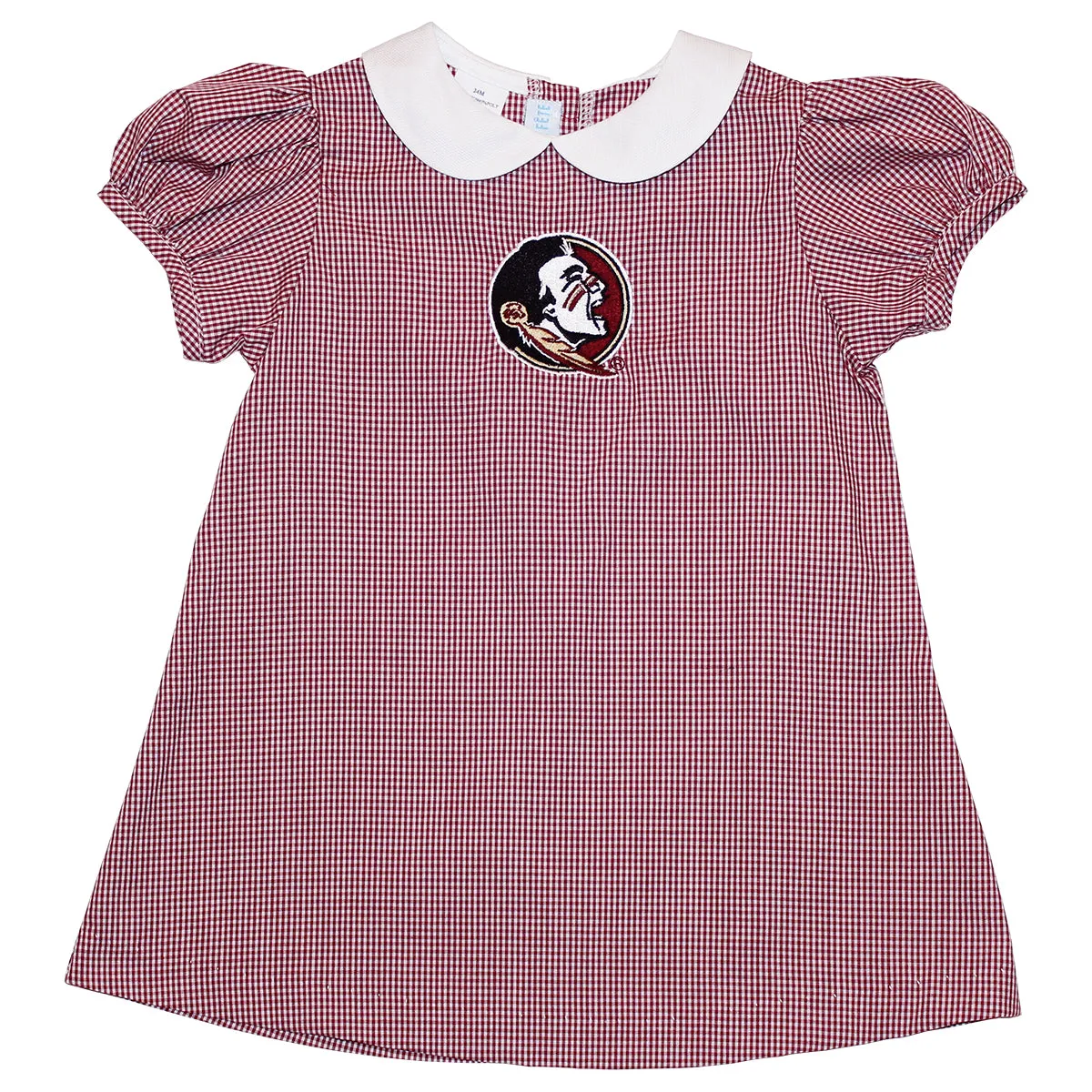Vive La Fete Infant/Toddler Seminole Logo Mini Check A-Line Dress - Garnet/Gold