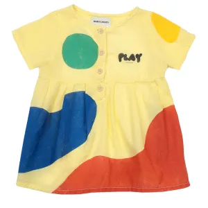 Yellow Play Landscape Buttoned Dress