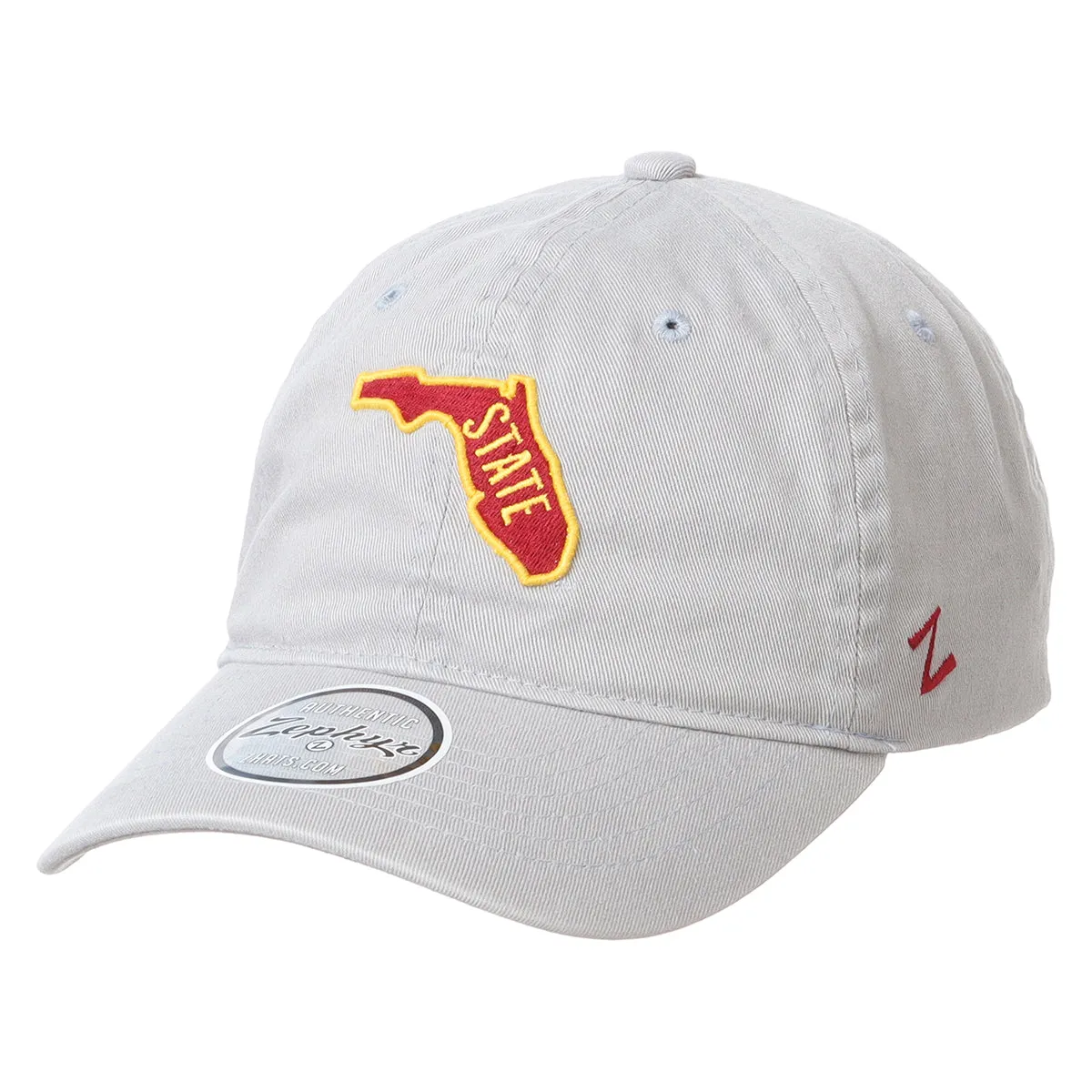 Zephyr College Vault State of Florida Adjustable Relaxed Twill Hat - Grey