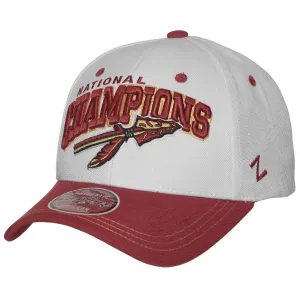 Zephyr Vault National Champs Spear Design Adjustable Cap - White/Cardinal