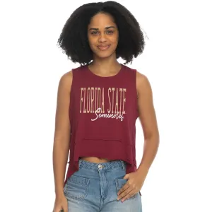 ZooZatz Women's Florida State Seminoles Tri-blend Flowy Tank - Garnet