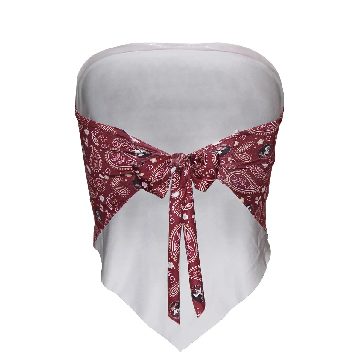 ZooZatz Women's Seminole Logo Paisley Design Tie-back Bandeau - Garnet